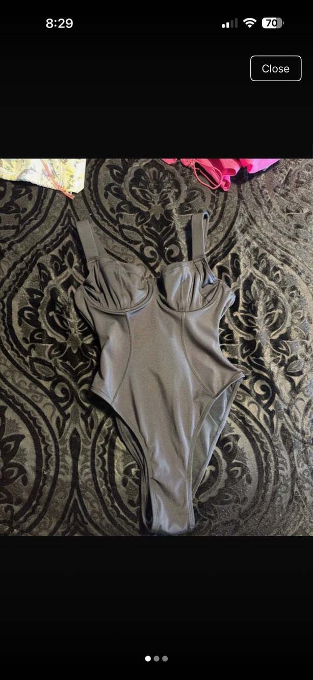 TA3 Lifty Lace-Up Corset Contour One-Piece Swimsuit Black Size S Short B/C Cup